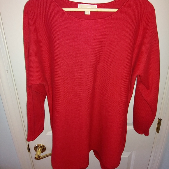 EUC Plus Size MICHAEL by Michael Kors Red Sweater with Gold Zip Detail – Size 1X - Picture 14 of 16